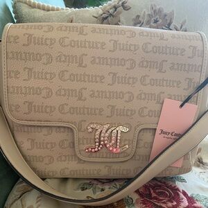 NWT Juicy Couture  Cream Shoulder Bag with Signature Design